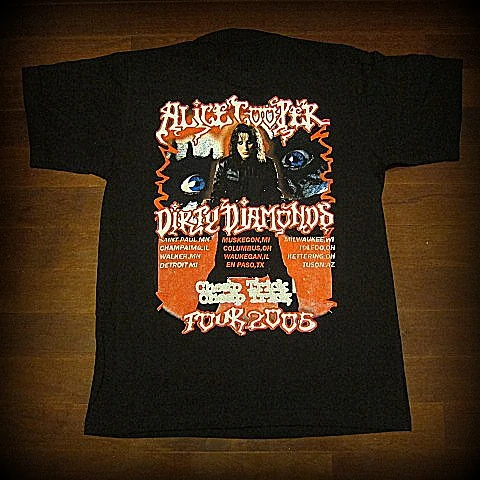 ALICE COOPER / DIRTY DIAMONDS Tour 2005 / Two Sided Printed- T-Shirt